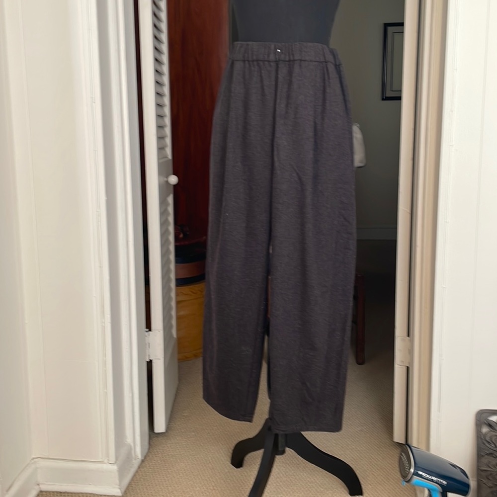 Eileen Fisher gray flannel lantern pant